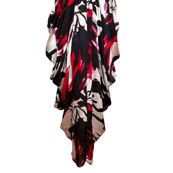 BEBE Y2K Draped Silk Maxi Dress Plunging V-Neckline Sleeveless Boho Chic Size S - Picture 8 of 16